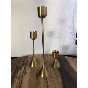 Tapered Candle Holders Brass -  set of 3